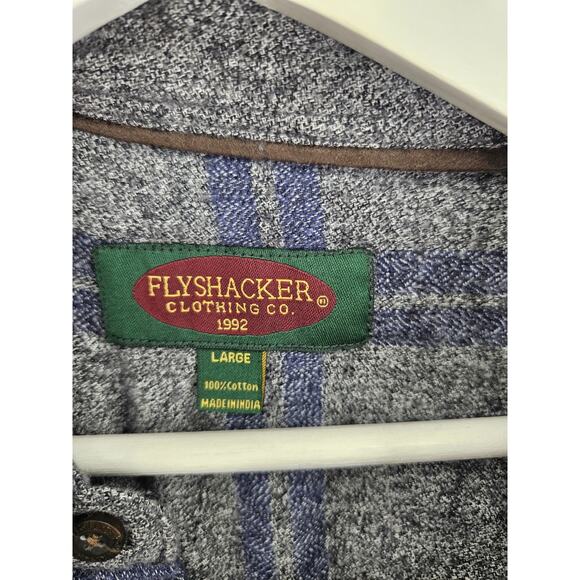 Flyshacker Clothing Company Flannel Button Down Plaid Shirt Outdoors Size L - Picture 5 of 6